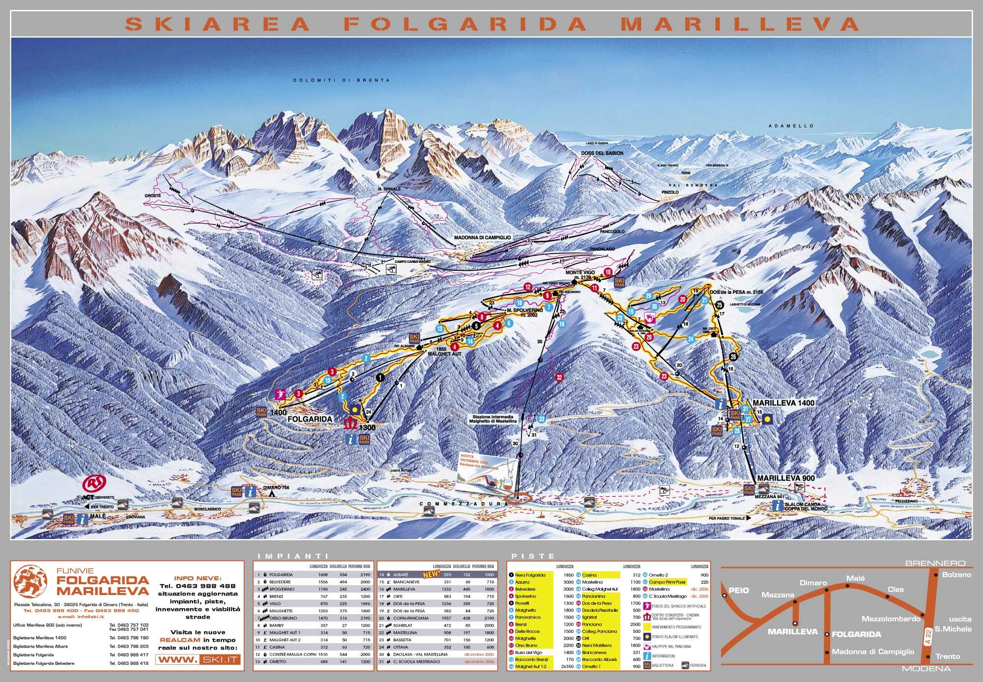 Folgarida mappa piste